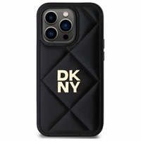 DKNY Quilted Stack Logo viedtālruņa apvalks iPhone 14 Pro Max - melns