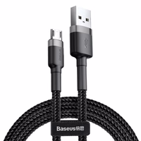 Baseus Cafule Micro USB kabelis 2.4A 1m (pelēks + melns)