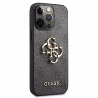 Guess GUHCP13L4GMGGR iPhone 13 Pro / iPhone 13 6.1 pelēkais ciets apvalks 4G Big Metal Logo