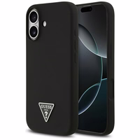 Guess Silikona Trīsstūra Logotips Magnētiskais viedtālruņa apvalks iPhone 17 - melns