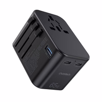 Universālais ceļojumu lādētājs Choetech PD5009 65W 2xUSB-C/USB-A melns