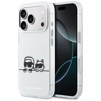 Karl Lagerfeld IML Karl & Choupette Peekaboo Logo MagSafe Maciņš for iPhone 17 Pro - balts