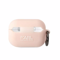 Karl Lagerfeld KLAP2RUNIKP AirPods Pro 2 apvalks rozā/rozā Silikona Karl Head 3D