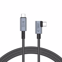 Tech-Protect UltraBoost Max L USB-C 4.0 (taisns) / USB-C 4.0 (leņķa) PD 240W 8K 40Gbps 1.5m kabelis - pelēks