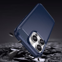 Carbon viedtālruņa apvalks iPhone 16 Pro - zils
