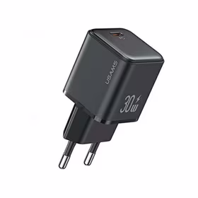 USAMS Tīkla lādētājs 1xUSB-C PD30W 3A (tikai galviņa) PD3.0 Fast Charging melns X-ron Series CC186TC01 (US-CC186)