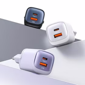 USAMS Tīkla lādētājs CC254 30W GaN USB-C/USB-A Fast Charging HC Series melns CC254TC01