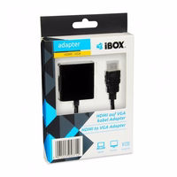 iBox IAHV01 video cable adapter HDMI Type A (Standard) VGA (D-Sub) melns