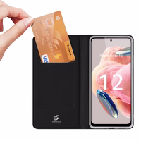 Dux Ducis Skin Pro viedtālruņa apvalks Xiaomi Redmi Note 12 Flip karšu maciņš statīvs melna