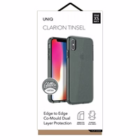 Uniq Clarion Tinsel viedtālruņa apvalks iPhone Xs Max - melns