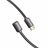 HDMI 2.0 vīrišķā uz HDMI 2.0 sievišķā pagarinājuma kabelis Vention AHCBH 2m, 4K 60Hz, (melns)