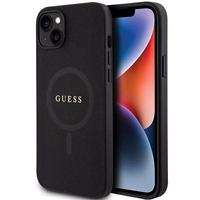 Guess GUHMP15MPSAHMCK iPhone 15 Plus 6.7" melns/melns cietais apvalks Saffiano MagSafe