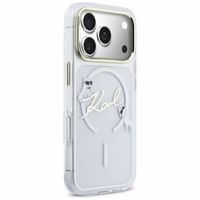 Karl Lagerfeld IML Choupettes Karl Script Logo MagSafe Maciņš for iPhone 17 Pro - Clear