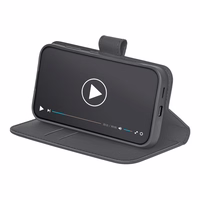 Puro atverams viedtālruņa apvalks ar maku Samsung Galaxy S25+ - melns