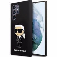 Karl Lagerfeld Silikona Ikonik viedtālruņa apvalks Samsung Galaxy S24 Ultra - melns