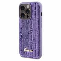 Guess Sequin Script Metal viedtālruņa apvalks iPhone 14 Pro Max – violets
