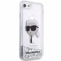 Karl Lagerfeld KLHCI8LNKHCH iPhone 7/8/SE 2020/2022 sudraba/sudraba cietais apvalks Mirdzošs Karl Galva