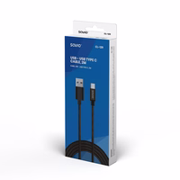 Savio CL-129 USB cable 2 m USB 2.0 USB A USB C melns