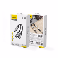 Dudao L13C+ 2in1 USB-C adapteris - pelēks