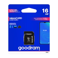 GoodRam atmiņas karte 16GB microSDHC cl. 10 UHS-I + adapteris