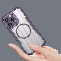 Viedtālruņa apvalks Magnētiskais silikona Līderu sērija iPhone 16 Pro (m) - violets