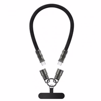 USB Kabelis Essager "Rope" melns 60W "Type-C / Type-C" 30cm
