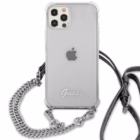 Guess GUHCP12LKC4GSSI iPhone 12 Pro Max 6.7" Caurspīdīgs cietais apvalks 4G Sudraba ķēde