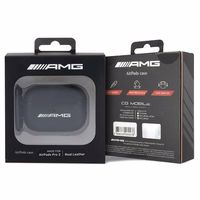 AMG AMAP2SLWK AirPods Pro 2 (2022/2023) apvalks melns/melns Ādas balts logotips