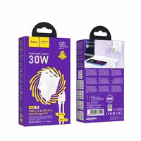 Lādētājs viedtālrunim Hoco 2 x USB C + 2 x USB A QC3.0 PD 3A 30W + kabelis USB C uz Lightning N56 balts