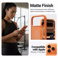 Crong Hybrid Matte Magnetic - MagSafe iPhone 17 Pro Max maciņš (oranžs)