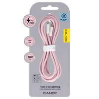 Blavec Kabelis Candy pīnīts - Type C uz Lightning - PD 20W 2,4A 2 metres Apple CarPlay (CCA-CL24P20) rozā