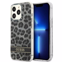 Guess GUHCP13LHSLEOK iPhone 13 Pro / 13 6.1" pelēks/pelēks cietais apvalks Leopards