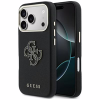 Guess FW sveķu logotipa korpuss iPhone 17 Pro Max - melns