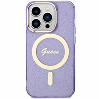 Guess GUHMP14XHCMCGU iPhone 14 Pro Max 6.7" violets cietais apvalks Glitter Gold Magnētiskais