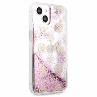 Guess GUHCP13SLGPEPI iPhone 13 mini 5.4" rozā/rozā cietais apvalks Peony Liquid Glitter