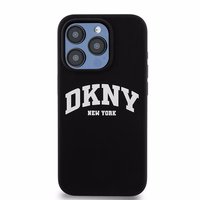 DKNY Šķidrs silikona balts drukāts logotips magnētiskais viedtālruņa apvalks iPhone 13 Pro / 13 - melns