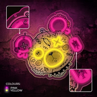 Neon ART LED PUNK TEDDY BEAR rozā-dzeltens FLA01 Forever Light