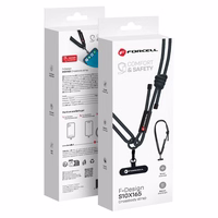 FORCELL F-DESIGN S10X165 šķērsvirziena telefona siksniņa ar regulējamu garumu (maks. 82,5cm cilpā) melna