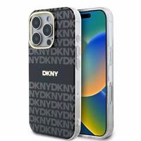 DKNY Atkārtots tekstūras raksts ar svītru viedtālruņa apvalks iPhone 16 Pro Max - melns