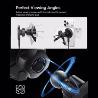 Spigen EV15MAQ Essential Qi2 MagSafe automašīnas gaisa ventilācijas turētājs - melns