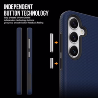 Perfectionists Trīsstūra korpuss Samsung S926 S24 Plus/S936 S25 Plus tumši zils