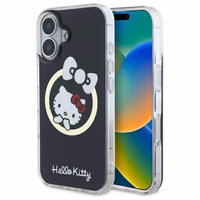 Hello Kitty IML Jautrā lente magnētiskais iPhone 16 viedtālruņa apvalks - melns