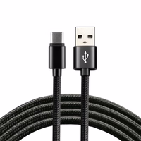 everActive cable USB-C 1m - melns, braided, quick charge, 3A - CBB-1CB