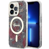 Guess GUHMP14LHCFWSA iPhone 14 Pro 6.1" zaļš/zaļš cietais apvalks Ziedu MagSafe