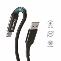 Crong Armor Link - 60W PD 3A USB-A to USB-C kabelis 25cm (melns)