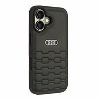 Audi Sintētiskās ādas iPhone 16 6.1" melns/melns cietais apvalks AU-TPUPCIP16-GT/D2-BK