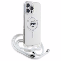 Karl Lagerfeld IML Choupette Head & Cord Magnētiskais Viedtālruņa apvalks iPhone 16 Pro Max - Caurspīdīgs