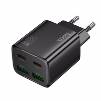 Lādētājs viedtālrunim Hoco 2 x USB C + 2 x USB A QC3.0 PD 3A 30W N56 melns