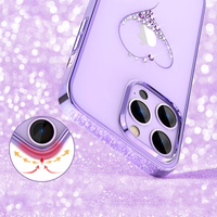 Kingxbar Wish Series silikonais viedtālruņa apvalks iPhone 14 Plus ar Swarovski kristāliem violeta krāsā