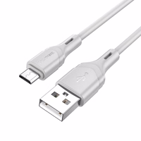 Borofone kabelis BX99 Method - USB uz MicroUSB - 2,4A 1 metrs, pelēks